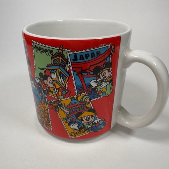 Disney World Travel Postage Stamp Mug/Cup Japan Ceramic Mickey Mouse VTG - Picture 7 of 16